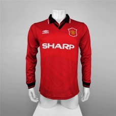 Manchester United 94/96 Home Red Long Sleeve Soccer Jersey